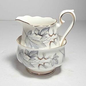 Royal Albert Sugar Bowl and Creamer Silver Maple Vintage